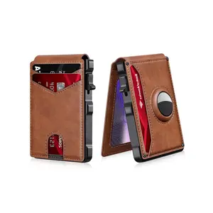 Men's Business Style PU Leather Compact Wallet with Card Slots, Trendy Money Clip Wallet with Card Slots, RFID Blocking Wallet for Daily Use (not Airtag)