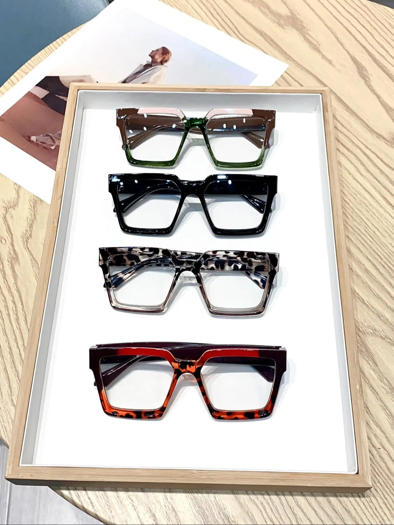 Unisex Colorblock Eyeglasses, Fashionable Eyeglasses for Work, Daily Clothing Decor, Perfect for Student Daily Use