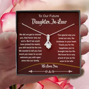 Future Daughter In Law Gift Necklace Personalized Message Card Wedding Gifts Welcoming Bonus Daughter