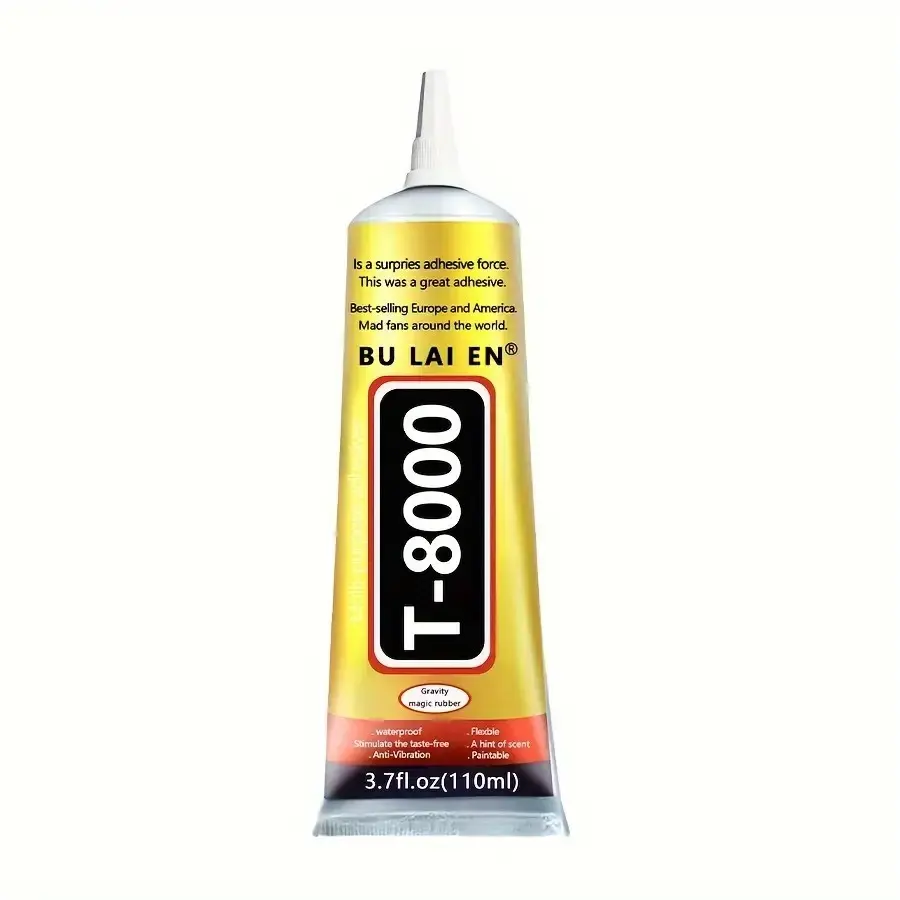 T-8000 Transparent Glue, Needle Type Mobile Phone Screen Repair Elastic Glue, Jewelry Glue, Strong Adhesive Waterproof Bond, Long Lasting Bond, 25/50/110ML, Suitable for Fabric, Jewel, High Strength Glue, Sticky Adhesive