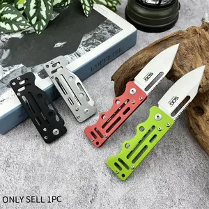 4-Piece Daily Carry Multi-Use BBQ Cooking Folding Knife Set, 8cr13mov Blade, Steel Handle Outdoor Climbing Hiking Fishing Tool, Reusable Foldable Tool