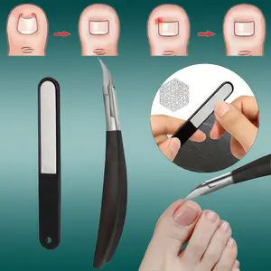 2-piece professional podiatrist grade nail clipper set, suitable for thick toenails and fingernails - heavy-duty curved blade design, ergonomic, specially designed as a trimming tool for nail inlay and thick nails (nail and foot care set)