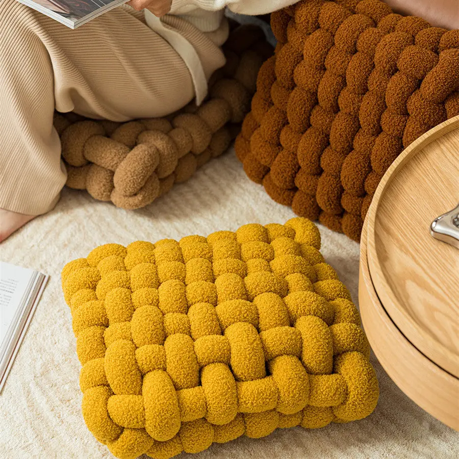 Creative Knotted Biscuit Shape Solid Color Cushion