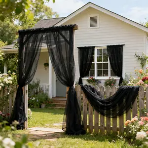 2 Piece High-End Sheer Fabric, Party Banner & Pull Flag, Luxury Wedding Ceiling Decor, Valentine's Day Background, Multiple Designs