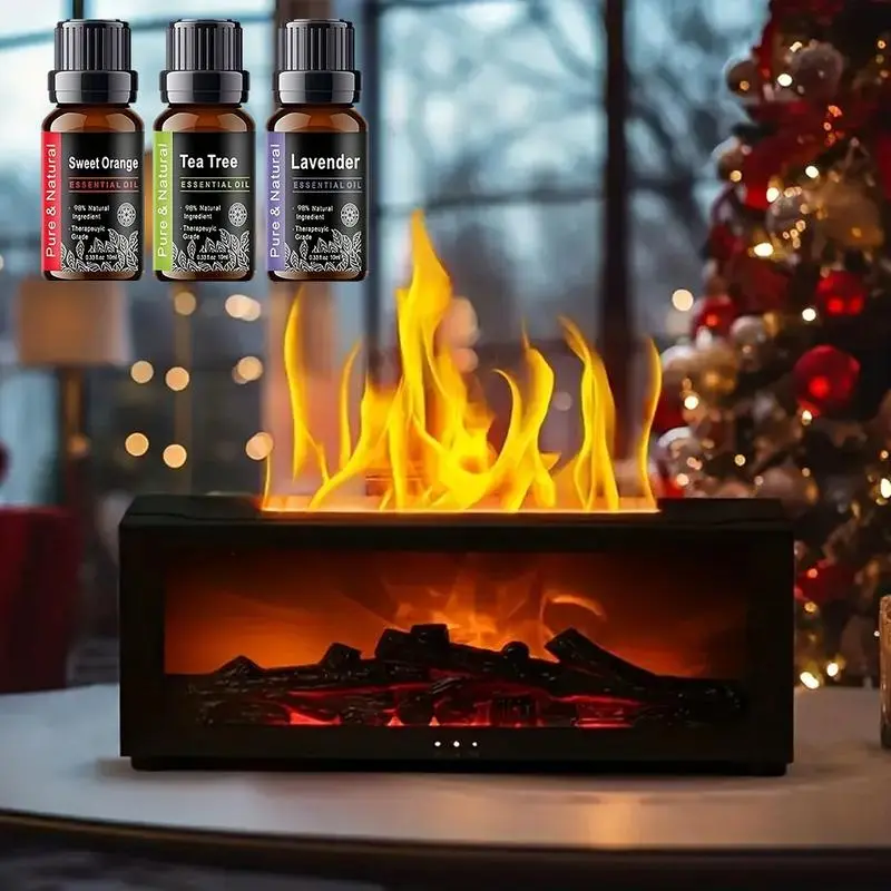 Fire Humidifier & Aroma Diffuser with 7-Color LED Flame Effect, Remote colorful fireplace air purifier diffuser. addict Lamp DiffuserEssential Oil Diffuser, Aromatherapy Machine, with Humidifier Lamp Diffuser with Cool Mist