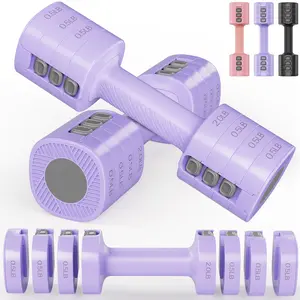 Adjustable Dumbbells 5 lb Dumbbells Bearbro Set of 2 / Pair 10 lb Total Free Weights 4 in 1 Women Hand Weights for Home,Office,Gym Exercise Training 2lb 3lb 4lb 5lb Fast Adjust