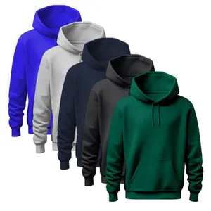 1 Pc - Men Warm Winter Hoodie 8.5oz(280gsm) Menswear Sweatshirts Tops Pullover Casual Beige Long Sleeve