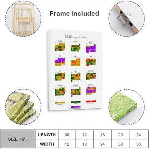 Traditional Catholic Liturgical Calendar Guide Religious Poster 2 Canvas Art Wall Printing Office Bedroom Aesthetic Living Room08x12inch(20x30cm) Frame-style