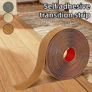 1 Roll 2-meter/78.74-inch Flexible Self-adhesive Transition Strip, PVC Wood Grain Floor Transition Strip, Easy To Install, Used for Edge Decoration From Carpets To Tiles, Suitable for Decorating Living Rooms and Door Seams