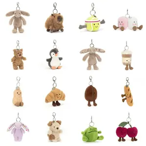 Original Jellycat Plush Keychain Mini Cute Animal Stuffed Toy Bag Charm Kawaii Gift for Kids Teens Collectors