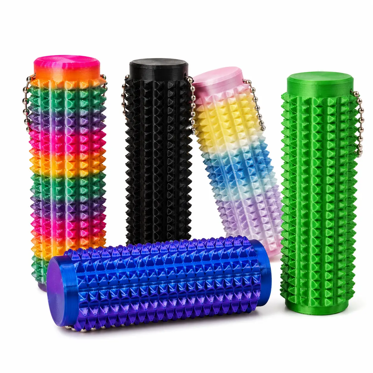 Summerwins 3D Printed Textured Hand Massage Roller - Portable Palm Roller with Keychain Loop, Body Care Desk Accessory for Work, Travel Relaxation