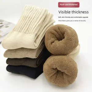 Women's Pure Cotton Thick Midsole Warm Socks 5 Pairs Minimalist Over the Knee Bridal Basic Cozy & Comfortable for Winter Indoor & Outdoor Use Soft Comfy Hosiery