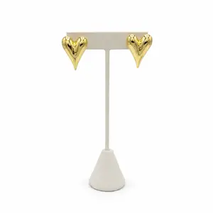 E8 Heart Earrings- Gold Plated 14k