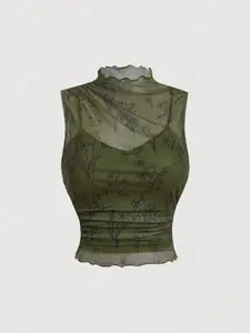 ADD2FIT x MOD Plus Size Retro Print Turtleneck Slim Fit Top Women Summer Clothing Woman S Summer Clothes Women Clothing Tops Summer Clothes Women Tops Women S Tops