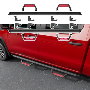 [Fits 19-26 Silverado & Sierra 1500] Running Board Compatible with 2019-2026 Chevy Silverado GMC Sierra 1500 Side Step 20-26 Silverado Sierra 2500 3500 HD Crew Cab Red Rock Slider Replacement for 2019-2026 Silverado Accessories