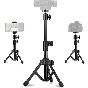 Tripod Stand Extendable Desktops Tripod For Camera,Phone,Webcam, Desk Tripods Webcam Mount Holder Compatible With C925e,C922x,C922,C930e,C930,C920,C615 /iPhone/Ring Light