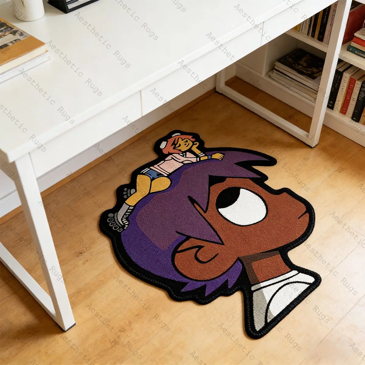 Creative Cartoon Character Rug, Cartoon Pattern Rug, Bedroom Rugs, Soft Comfortable Plush Foot Pad, Home Decor Mat for Young Adults, Fashion Street Style Carpet, Decorative Rug, Soft Fluffy Rug, House Decor Rug, Indoor Rug, Polyester Rug
