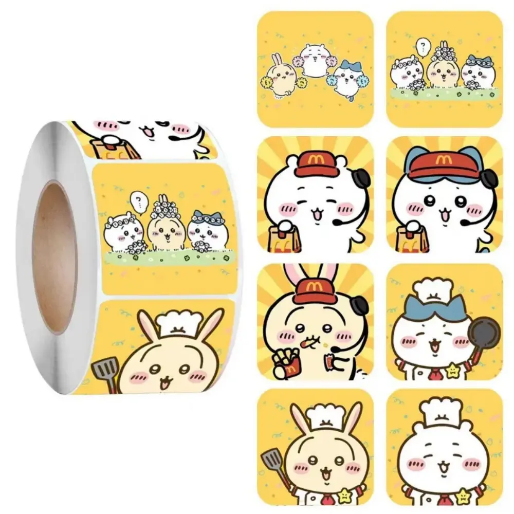 500Pcs/Roll Anime Chiikawa Stickers Cute Cartoon Hachiware Usagi Luggage Graffiti Decals Decoration Sticker Girls Birthday Gifts