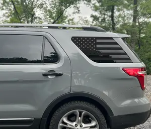 SUV Rear Cab Window American Flag Graphic Decal Set