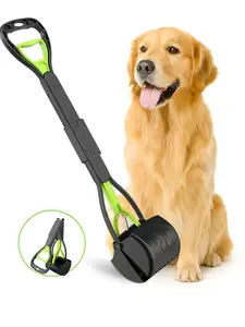 Foldable Dog Pooper Scooper – Long Handle 60cm, No-Bend Waste Picker for Grass & Gravel