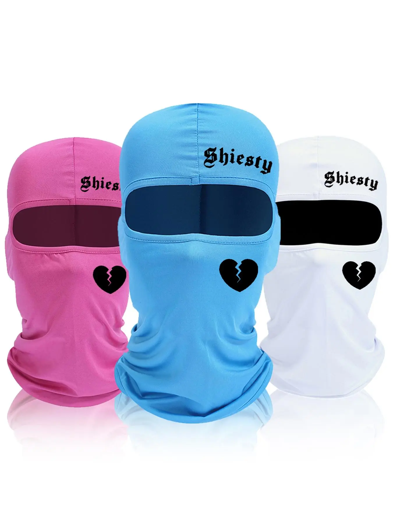 Letter & Heart Print Windproof Elastic Cooling Breathable Balaclava Face Mask, Summer Cooling Neck Gaiter, UV Protector Motorcycle Ski Scarf for Men Women, Outdoor Sports Mask
