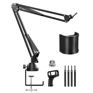 TONOR T10 Microphone Boom Arm with Extra-large Pop Filter for Various Microphones Accessories Telescopic Stand Metal TONOR T10 Microphone Boom Arm with Extra-large Pop Filter for Various Microphones Accessories Telescopic Stand Metal