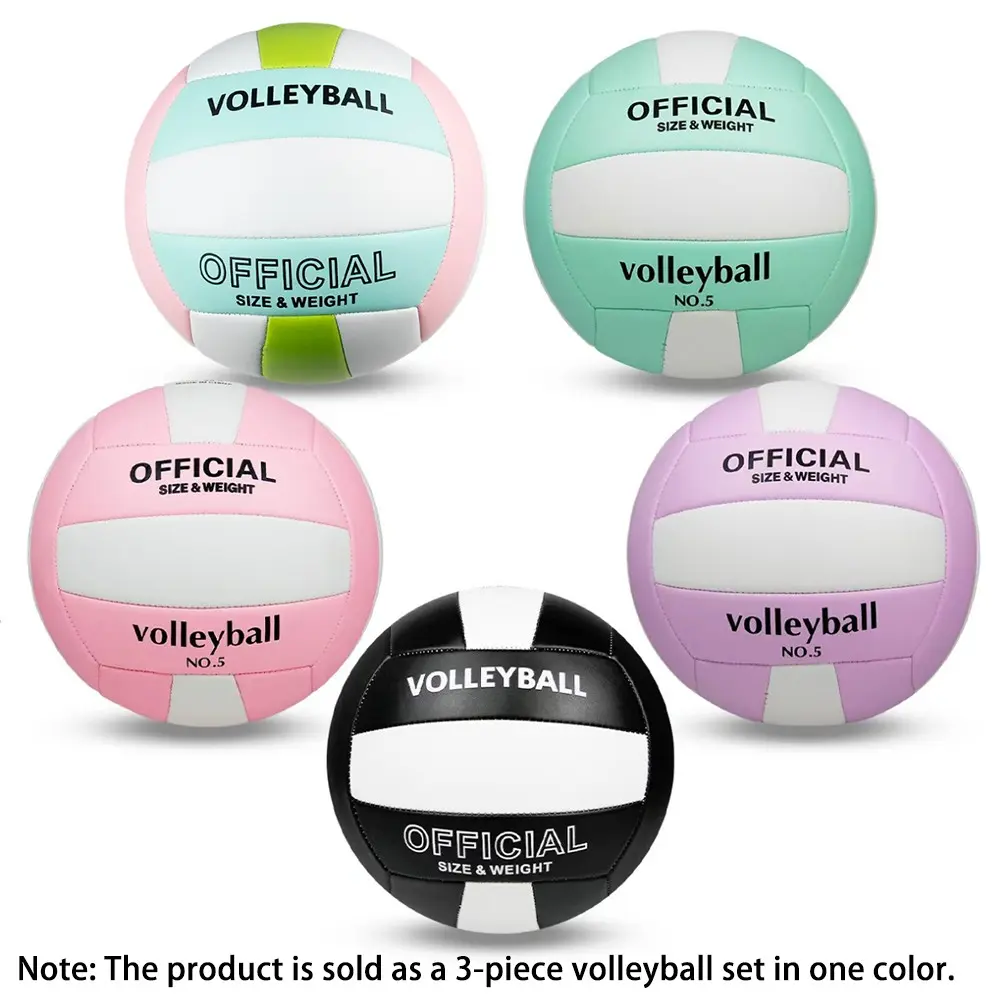 Five Color Outdoor Training Beach Volleyball, Official Size 5, Comfortable and Durable, Suitable for Beginners and Sports Enthusiasts, Indoor and Outdoor, Volleyball Balls, Volleyball Stuff