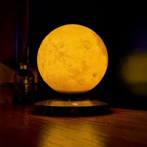 MAGECMOON Magnetic Levitating Moon Lamp  Floating Spinning Luna Night Light with 3 Color Modes Printing Floating and Magnetic Levitation Spinning in Air Freely for Home Office Desk Decor Led Lights Bedroom Cool Tech Gadgets Gift for Women Kids
