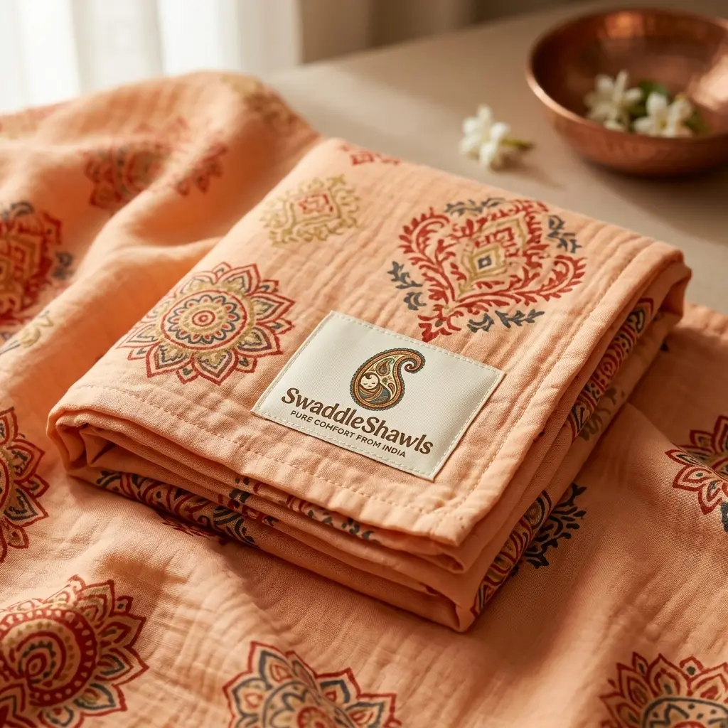 The Varanasi Sunset Silk-Blend Swaddle