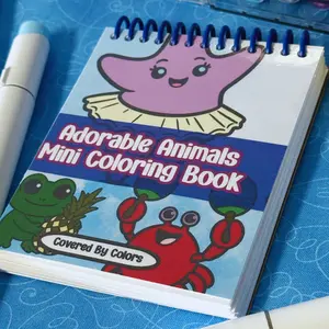 Adorable Animals Mini Coloring Book Bundle - 40 Pages each on Thick Cardstock - Easy Bold Simple Designs - Perfect for All Ages & Skill Levels - Therapeutic Coloring for Kids Teens Adults