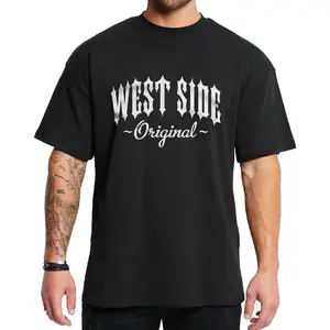 Men's Short-Sleeve Chicano Sport T-Shirt, CA WestSide Original Mexican Lowrider Oversized Graphic Tee, Medium-Heavy Weight