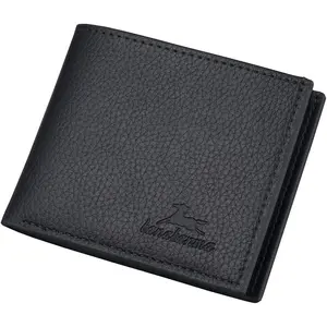 Slim Wallet for Men with  Purse, Minimalist Wallet with Zipper, Bifold Mens Wallets with Credit Card Holder, PU Leather Men's Wallet with  Clip, Carteras Para Hombres (BLACK)