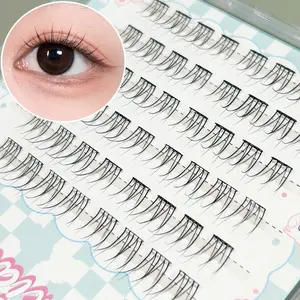 MIXIAOHE Pure and Clear Upper Eyelash Set 48 Clusters Single Cluster Fresh Korean Style Comes with Adhesive Strip Sustainable for Daily Work and Travel Suitable for Beginners Handmade DIY Easy to Use Cosmetic Lash Extensions Valentine's Day Christmas Gift