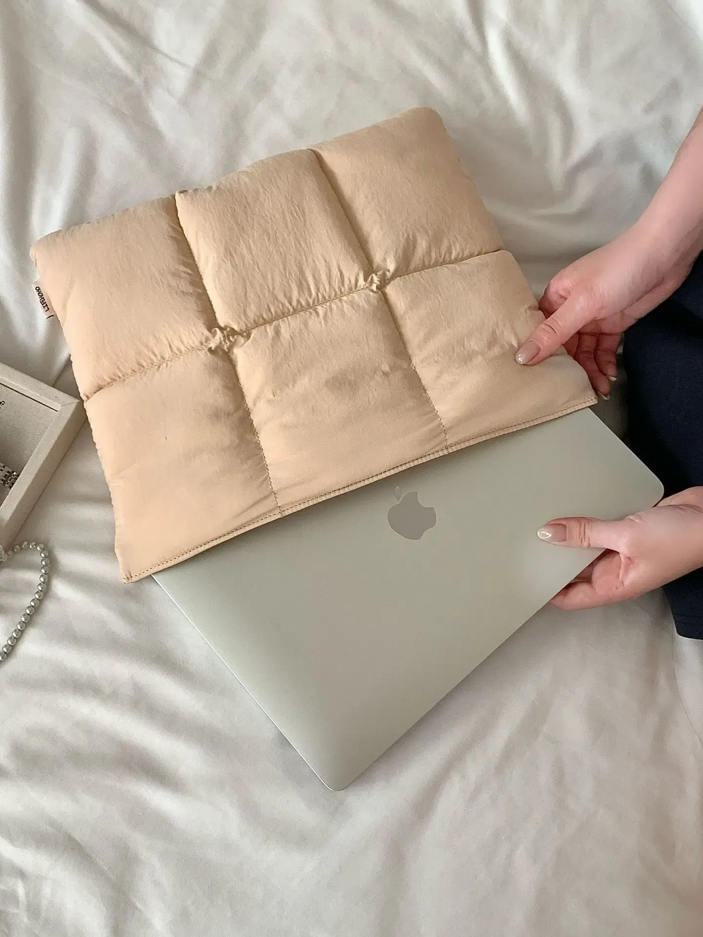 Puffy Laptop Bag Sleeve13/14/15/15.6 Inch Quilted Case Laptop Cover for Macbook Air Pro/Lenovo/Hp Puffer Notebook Pouch