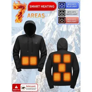 Heated Hoodie Sweatshirt, Seven Heating Zones, Adjustable Temperature Settings, Fashionable Practical Heated Design, Winter Wear