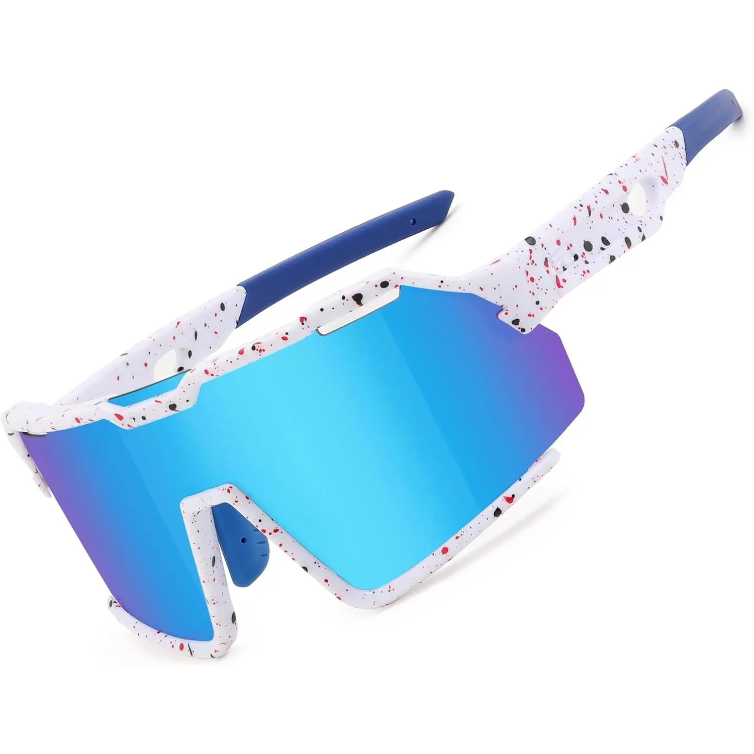 EyeconicFinds Polarized Kids Sunglasses - 60mm Lens Width, UV400 Protection, Youth Sports Shades for Cycling, Motorcycle, Hunting - Model B0092, Racing