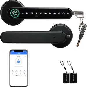 Valentine's Day Gift EUERTE Smart Fingerprint Door Lock, 1 Count Keyless Entry Lock with Keyboard Handle, Digital Electric Biometric Smart Door Lock for Bedroom Use FathersDayGift