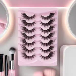 DT02 Thick Slant Flying False Eyelash Transparent Meme European and American Fox Eye Thick Self Adhesive Eyelash