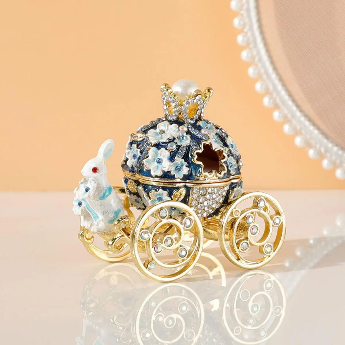 Creative Princess Carriage Cherry And Bunny Ornament Storage Box Decor Organiser