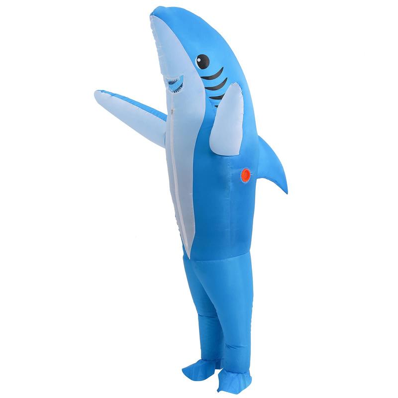 Inflatable Shark Costume for Adult and Kid, Air Blow up Jaws Design, Fancy  Funny Carcharias Suit for Halloween Cosplay Party