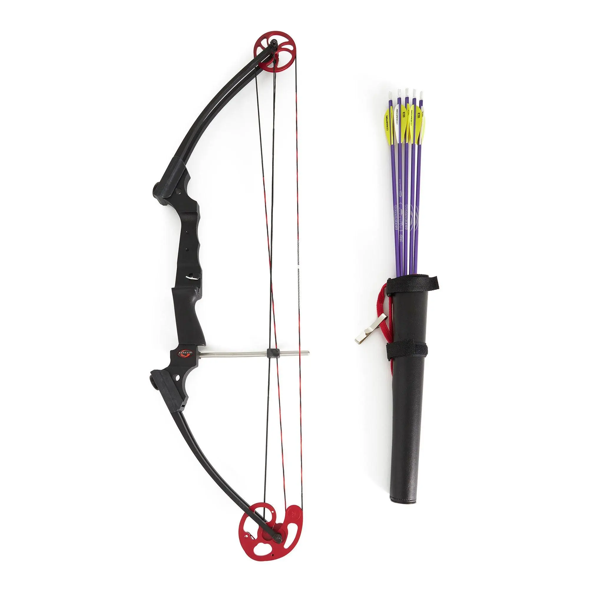 Genesis Original Archery Compound Bow and Arrow Set, Draw Hand-Right, Black Genesis Original Archery Compound Bow and Arrow Set, Draw Hand-Right, Black