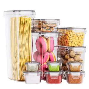 22-Piece Sealed Food Storage Box Set with Lids, Leakproof Container, Kitchen Organization, Reusable Food Organizer, BPA-Free Stackable Plastic Containers for Grains, Flour, Sugar and Dried Goods