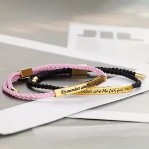 Inspirational Jewelry Gift Inspire Bracelet, Kindness Woven Rope Bracelet with "Don't Let Difficult Days Win" & "Remember Who You Are"