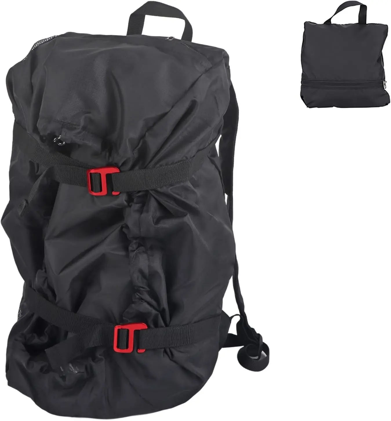 Compact Folding Rock Climbing Backpack Rope Bag, Lightweight Outdoor Hiking Gear Storage Bag, Portable Camping Climbing Equipment for Climbers Campers and Adventurers