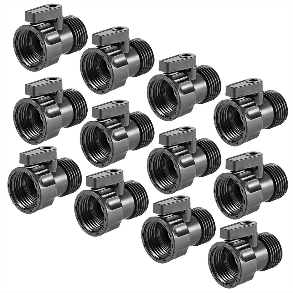 12 Pack Sturdy 3/4 inch Garden Hose Shut-Off Valve, Easy-to-Use Standard Water Ball Valve with Thread Connector Coupling for Garden Sprayers, Watering For Garden, Garden Watering System