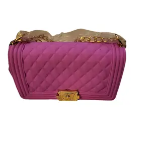 Women's Jelly/PVC Handbag - Medium Crossbody Purse for Everyday Use with Gold-tone Hardware and Adjustable Strap