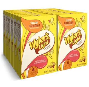 Wyler's Light Singles To Go Powder Packets, Water Drink Mix, Watertok Banana, 96 Servings, 8 Count x Pack of 12