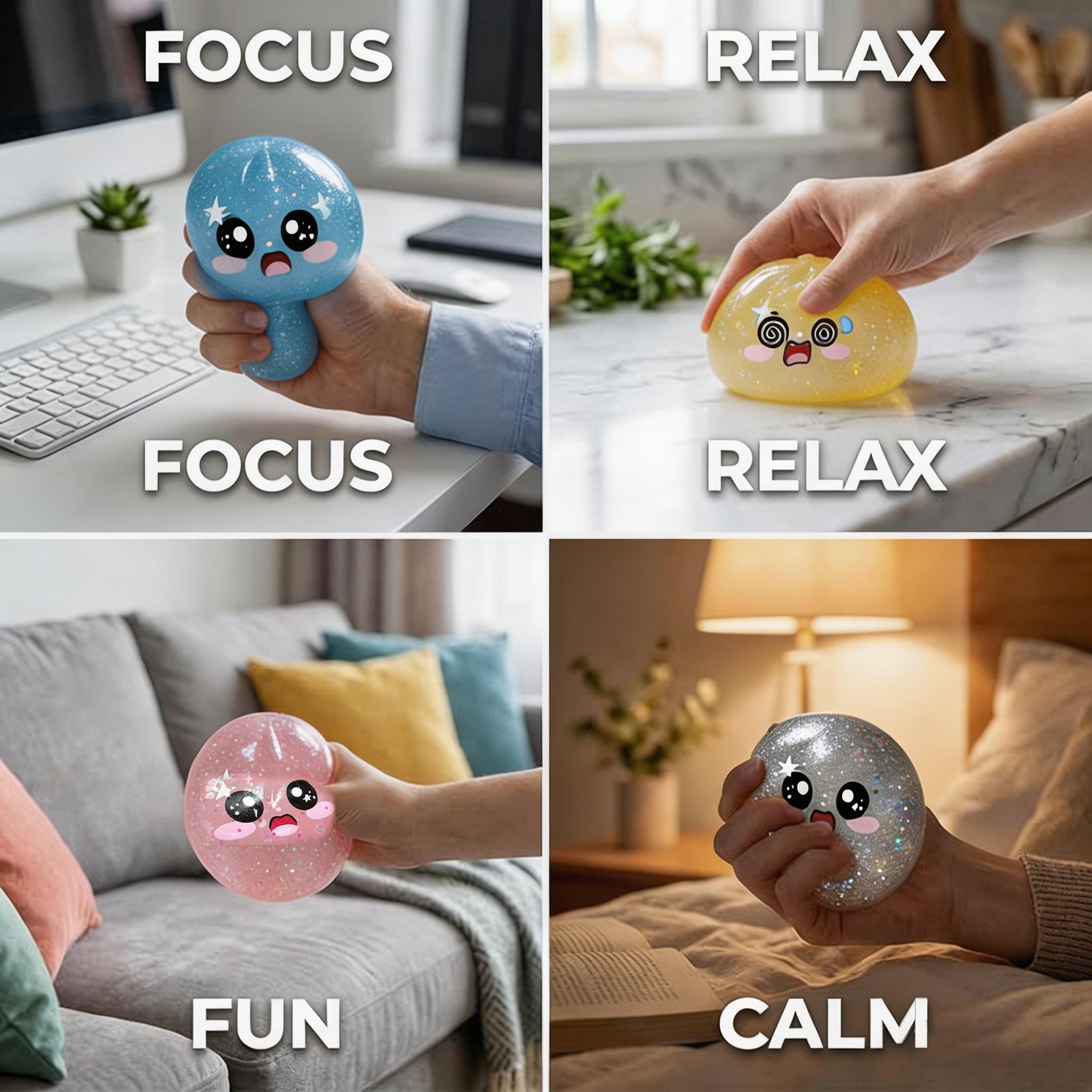 5 Pack Cute Glitter Steamed Bun Squishy Set | Slow Rising Stress Relief Fidget Toys For Kids & Adults