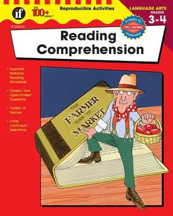 USED Book - Reading Comprehension, Grades 3 - 4 (The 100+ Series™) by Holly Fitzgerald (Paperback) - english