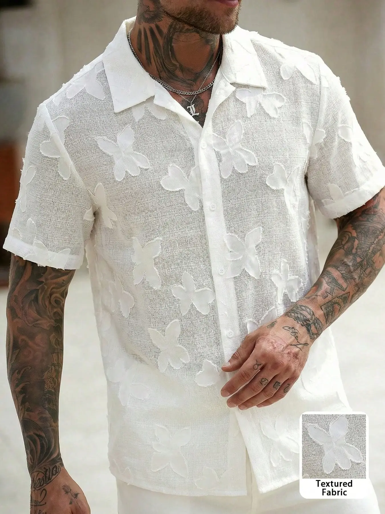 Men's Classic Daily Wear Short Loose Argyle Shirt Top Textured Fabric, Comfortable and Versatile, Ideal for Casual Occasions, Perfect for Office and Leisure, Short Sleeved Shirt, Menswear